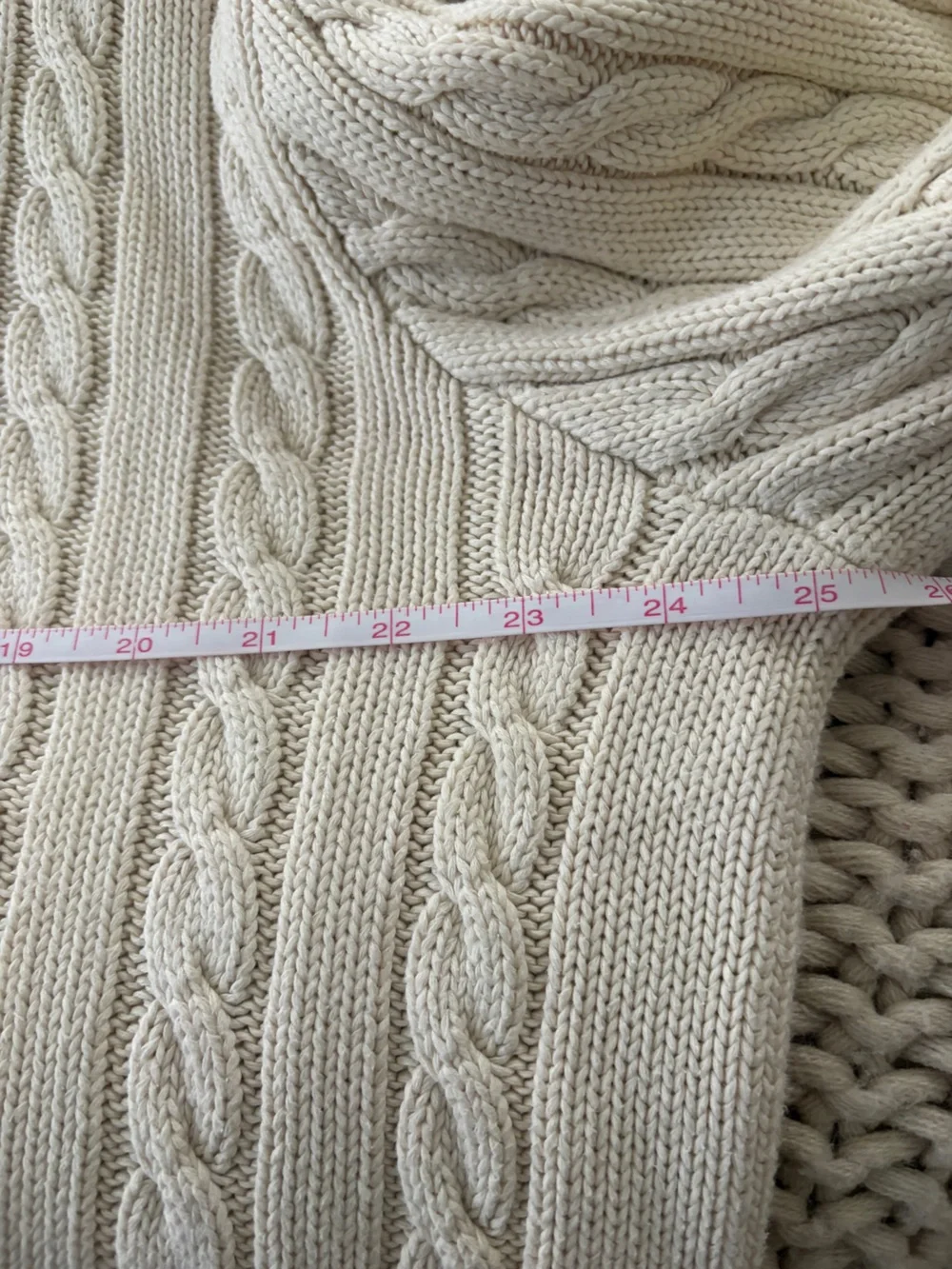 J Crew Vintage Cream Cable knit Crewneck Sweater Men’s Large Oversized Sweater